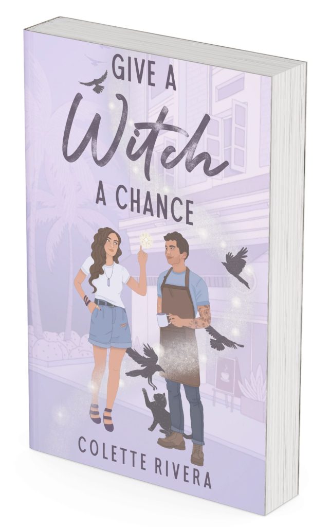 a mock up of a paperback copy of Give a Witch a Chance