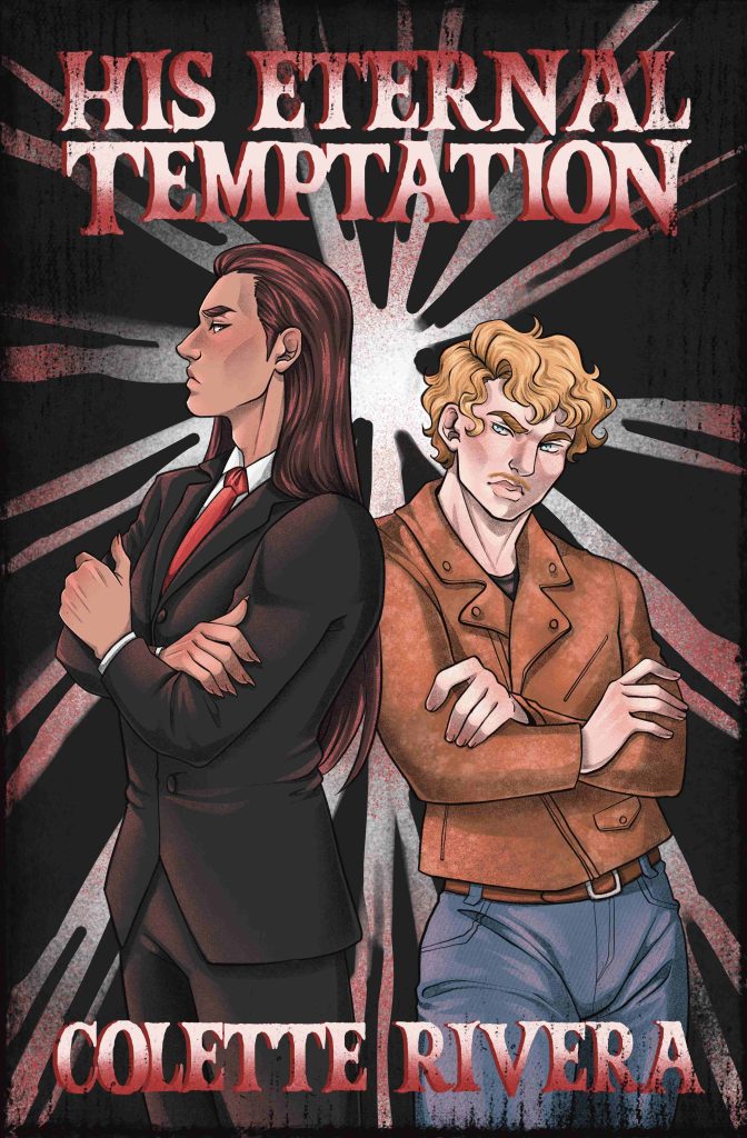 an ebook cover showing two men back to back scowling